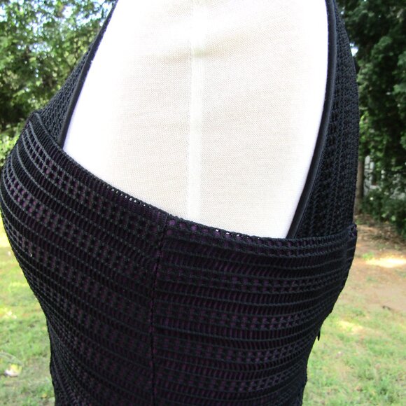 Guess Black Purple Dress Mesh Cocktail Size 2 - Picture 6 of 8